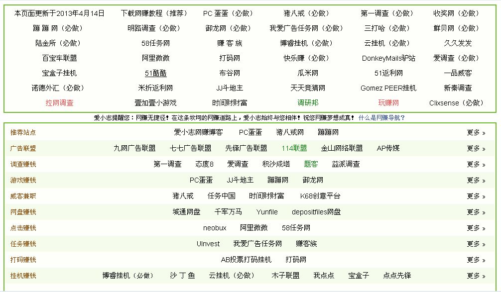 爱小志网赚导航小更新