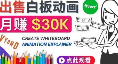 [综合资源] 如何用最简单制作白板动画（WhiteBoard Animation）月赚3万美元 